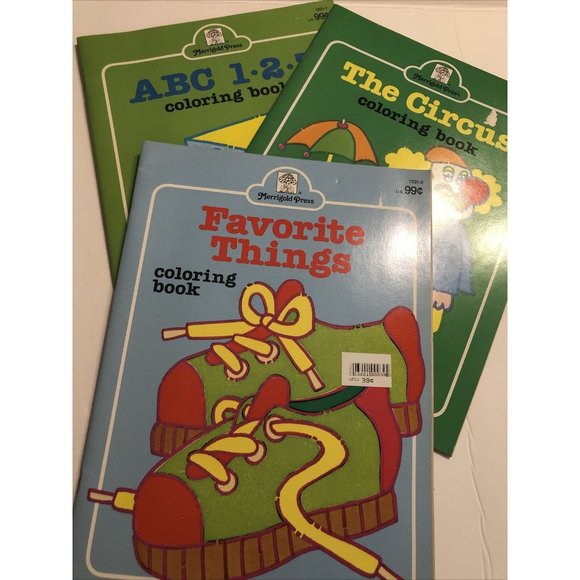 Vintage Lot of 3 new (old stock) ABC Coloring Book Merrigold Press 1980's FUN - Picture 1 of 4